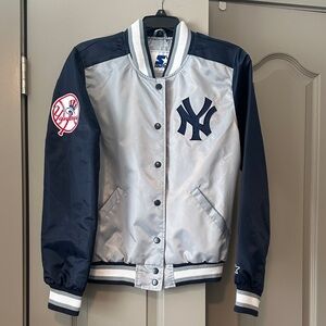 STARTER Navy and Silver Yankees Jacket